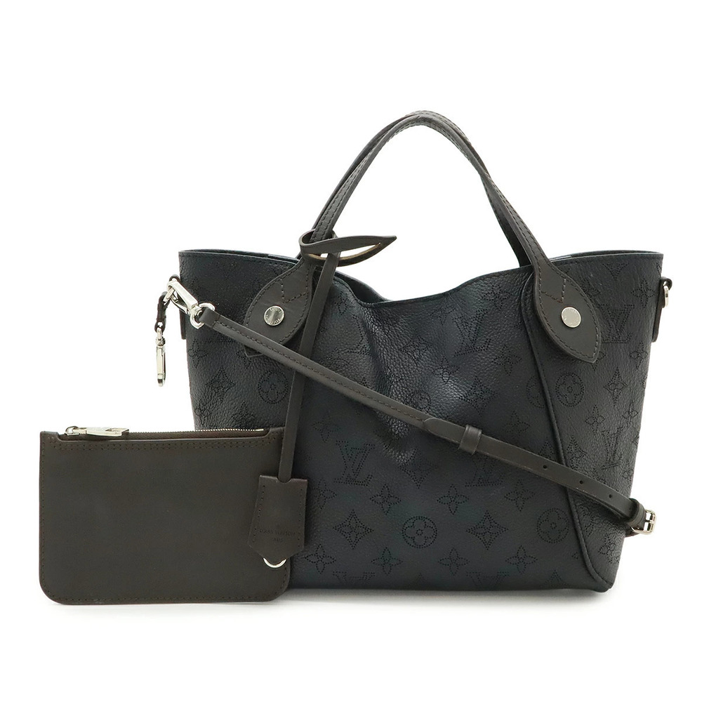 LOUIS VUITTON Monogram Mahina 2way Shoulder Bag Leather Noir Black Pouch